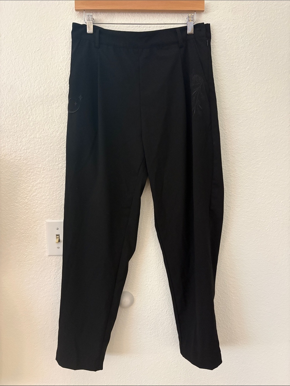 Disturbia Black High-Waist Embroidered Pants - Picture 4 of 6